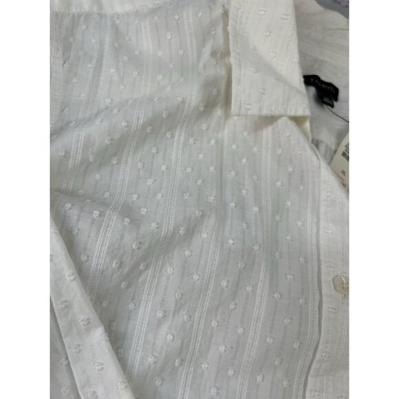 Talbots White Cotton Button Down Blouse Shirt Size XL Career Office Casual - Picture 9 of 14